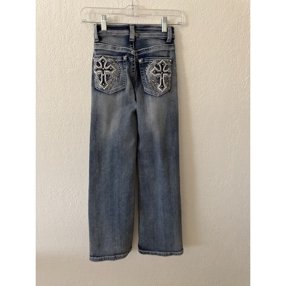 Telepatia Denim - TELEPATIA Jeans Junior's Size 0/ XS Blue Mid-Rise Bootcut Rhinestone Denim